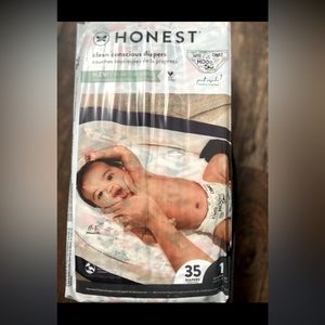COPY - 3 pack Bundle Size 1 printed honest diapers. Never been opened.